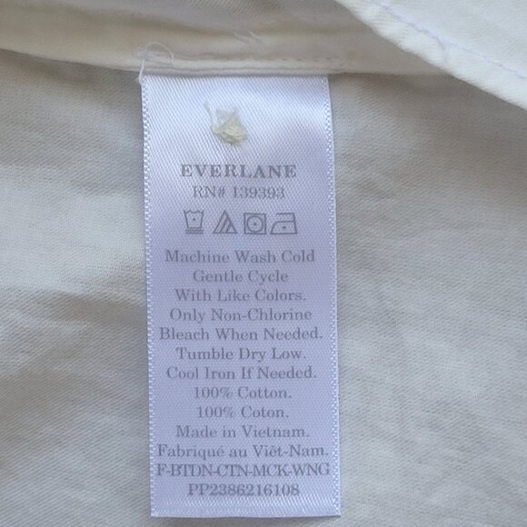 Everlane The Wing Shoulder Mockneck Ruffle Top Womens Size 2 White Cotton NWT - Picture 7 of 7